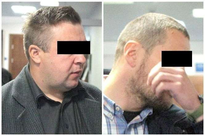 Na zdjęciu Tomasz R. oraz Piotr B., dwóch z trzech oskarżonych o gwałt byłych ochroniarzy
