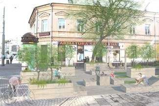 Przykładowa wizualizacja podwórca przygotowana przez Katarzynę Szczypior i Emilię Chęć