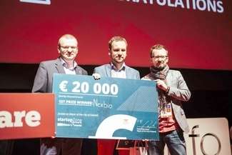 Główną nagrodę w największym konkursie dla startupów w Europie Środkowo-Wschodniej odebrali: Marcin Stachyra, Adam Kuzdraliński i Michał Nowak