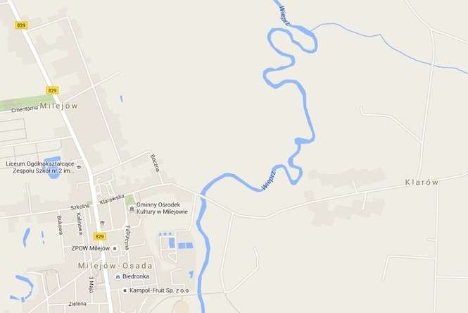 Nowa przeprawa przez Wieprz pomiędzy Klarowem a Milejowem miała powstać na wiosnę (fot. Google Maps)