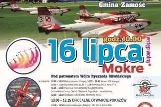 Air Show Gmina Zamość 2016. Program pokazów lotniczych w Mokrem