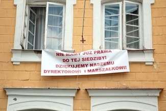 Jeden z banerów wywieszony w Sitnie