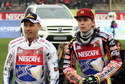Nicki Pedersen (z lewej) i Michael Jepsen Jensen wystąpili w Lublinie w meczu Polska-Mistrzowie Świata w październiku 2013 roku (Fot. Archiwum)