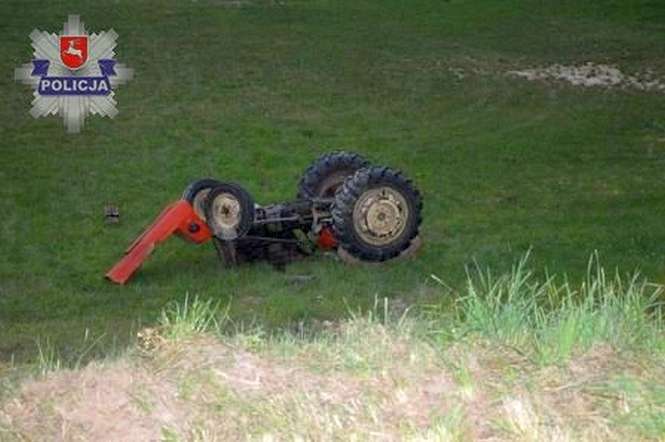 Pijany traktorzysta stracił panowanie nad ciągnikiem
