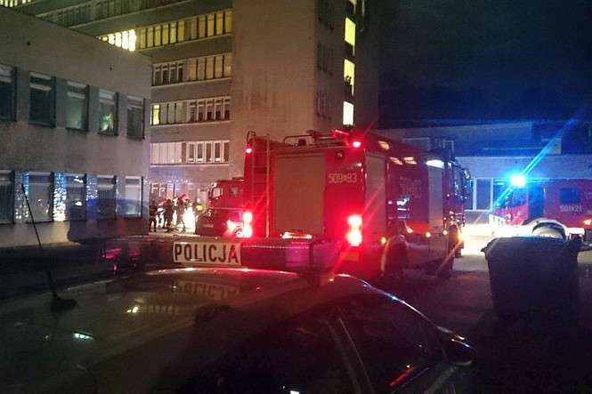 Pożar w szpitalu w Puławach (fot. Albert Saran)