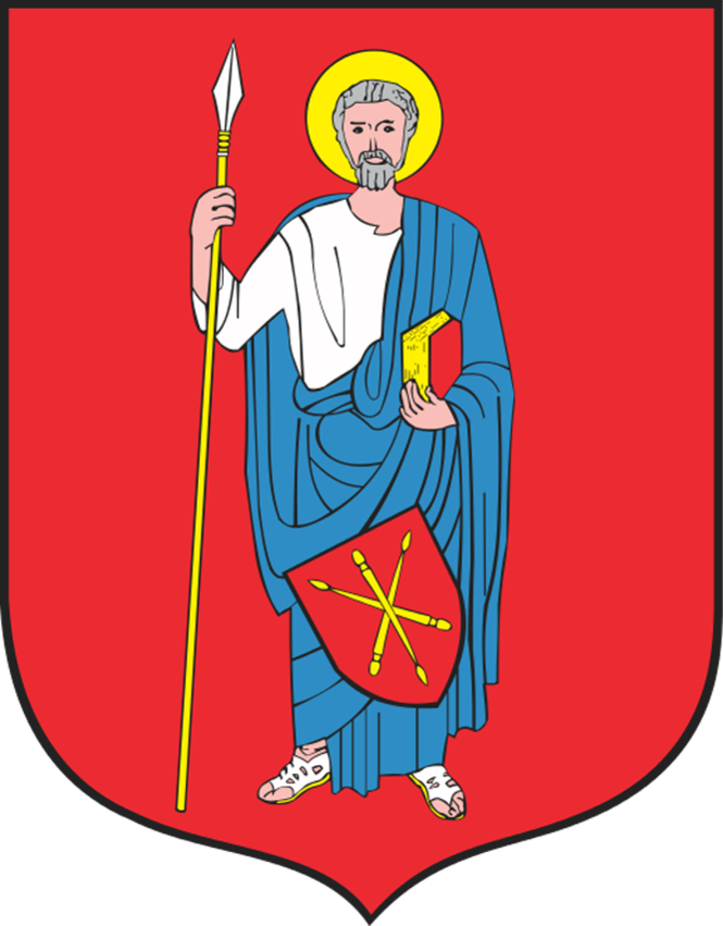 Herb Zamościa przedstawia postać św. Tomasza Apostoła. Na tarczy widnieje herb Jelita, znak rodowy założyciela Zamościa, Jana Zamoyskiego