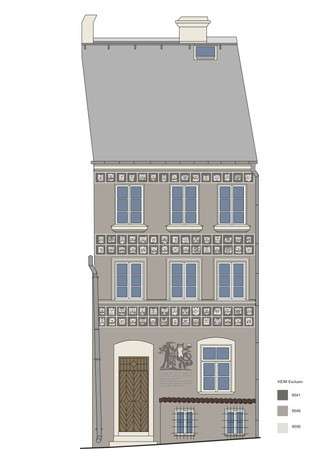 Tak będzie wyglądała elewacja kamienicy dedykowanej Andrzejowi Kotowi, grafikowi, kaligrafowi, zecerowi, typografowi i ilustratorowi książek
