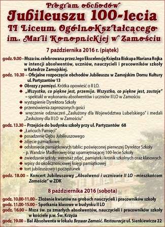 100 lat minęło jak jeden dzień. Jubileusz II LO w Zamościu