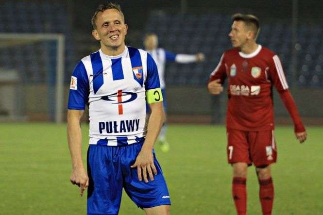 Konrad Nowak zdobył zwycięską bramkę dla Wisły w meczu z GKS Tychy<br />
FOT. KS WISŁA PUŁAWY