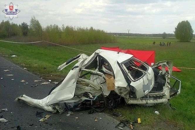 Wypadek w Parafiance (fot. Policja)