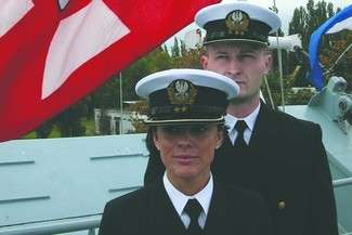 Katarzyna Mazurek z mężem Piotrem na ORP Lublin (fot. archiwum MDK2 w Lublinie)