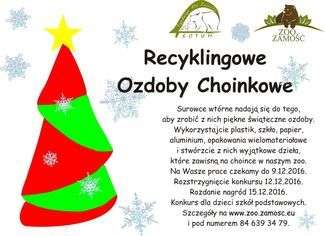 Zamość. Konkurs na ozdoby choinkowe z recyklingu