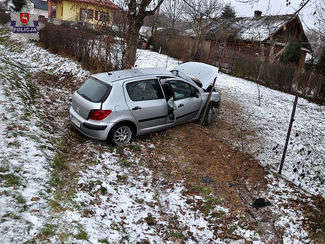 Wypadek w miejscowości Kolonia Wyżnianka koło Kraśnika (fot. Policja)