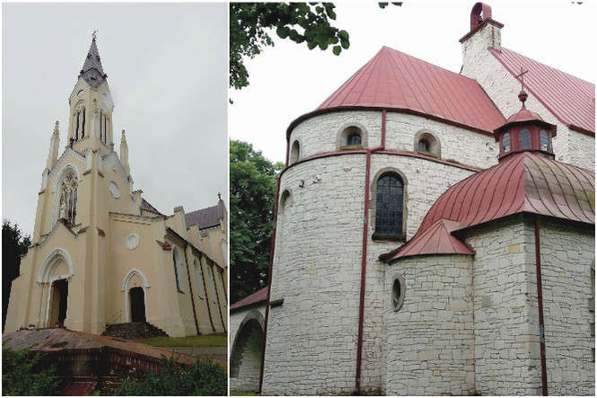 Szczątki Kajetana hr. Kickiego dotąd spoczywają w kościele w Sobieszynie (z lewej). W orłowskiej świątyni czeka na nie pusta krypta