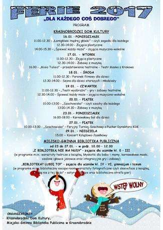 Ferie 2017 w Krasnobrodzie. Program zajęć