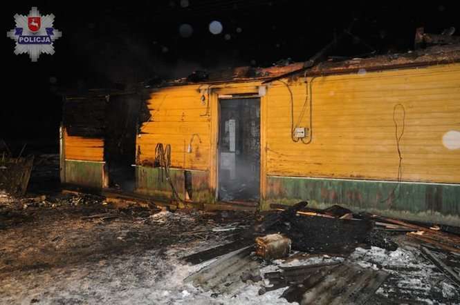 Pożar domu w miejscowości Księżostany Kolonia