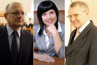 Od lewej: Jan Skiba, burmistrz Zwierzyńca od siedmiu kadencji; Wojciech Żukowski, burmistrz Tomaszowa Lubelskiego od 2010 roku; Janusz Grobel, prezydent Puław od 1994 r.