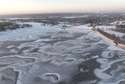 Zalew Zemborzycki skuty lodem. Zdjęcia z drona