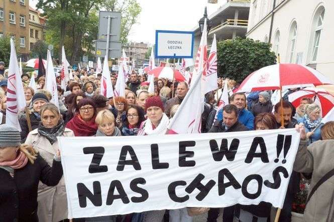 Październik 2016. Protest lubelskich nauczycieli przeciwko reformie edukacji