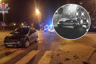 Zderzenie na skrzyżowaniu. Kierowca ze złamaną nogą w szpitalu. Zobacz moment wypadku