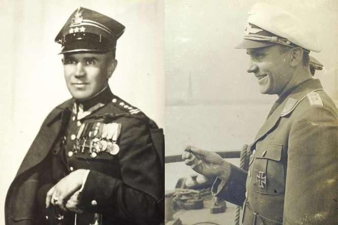 Z lewej pułkownik Emil Wojciech Czapliński.  Z prawej porucznik Eduard Reither<br />
