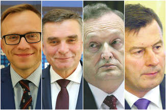 Od lewej: Poseł Artur Soboń, były radny sejmiku, wymieniany jest jako potencjalny kandydat na marszałka województwa. Poseł Lech Sprawka już raz ubiegał się o stanowisko prezydenta Lublina, ale przegrał. Dostanie drugą szansę? W wyborach na prezydenta Chełma wystartuje senator Józef Zając, bezpartyjny członek klubu parlamentarnego PiS. Krzysztof Grabczuk z PO był już prezydentem Chełma. Niewykluczone, że włączy się do walki o ratusz
