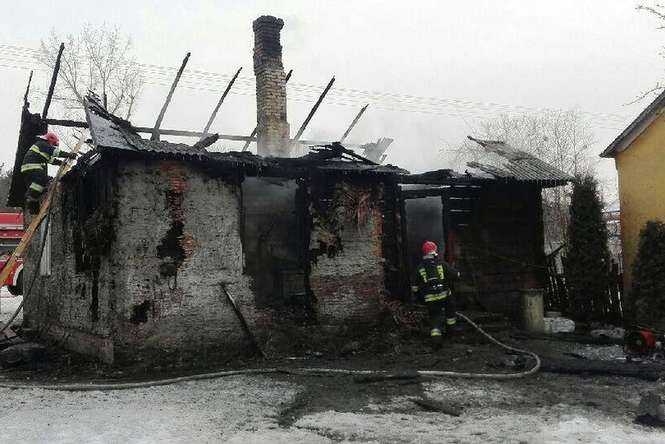Pożar domu w Pogonowie