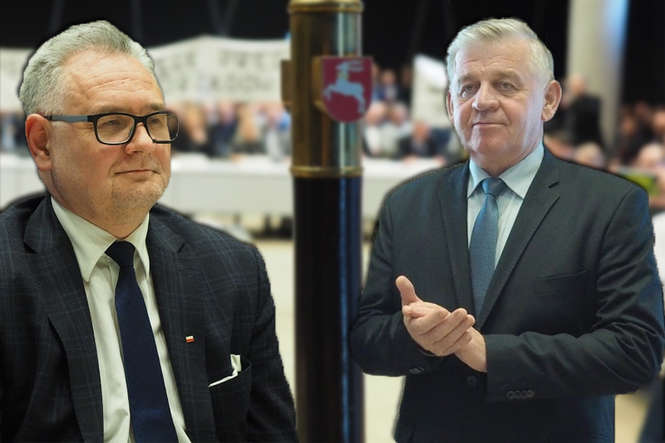 Od lewej: Radny PiS Andrzej Pruszkowski i marszałek Sławomir Sosnowski