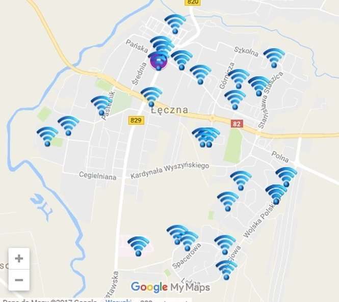 Mapa hotspotów w Łęcznej