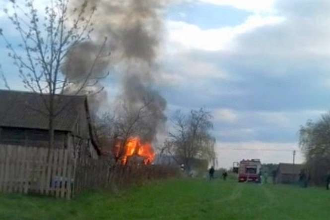 Pożar w miejscowości Pieńki