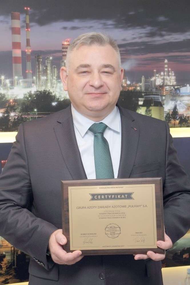 Prezes Jacek Janiszek z certyfikatem „Solidny Pracodawca Roku”