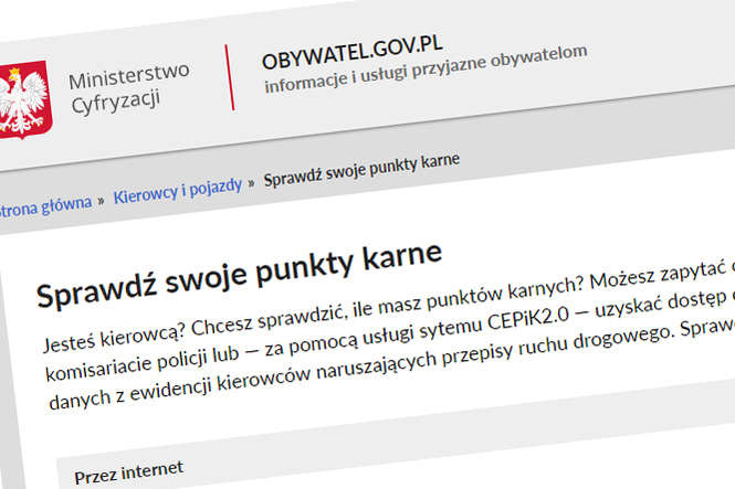 Na stronie obywatel.gov.pl można już sprawdzić punkty karne. Podpowiadamy jak to zrobić