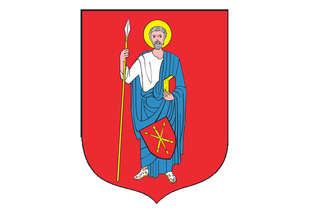 Herb Zamościa przedstawia postać św. Tomasza Apostoła. Na tarczy widnieje herb Jelita, znak rodowy założyciela Zamościa, Jana Zamoyskiego