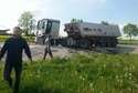 Zdrapy: Ciężarówka wywróciła się na drodze Lublin-Kraśnik