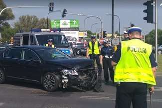 Stłuczka w centrum Lublina. W zdarzeniu brał udział konsul Ukrainy