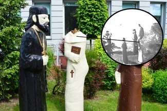 Wspiął się na rzeźbę paulina i spadł. Ze złości urwał mu głowę i zabrał ze sobą