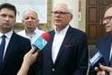 Od lewej: poseł Sylwester Tułajew, radny Tomasz Pitucha, senator Andrzej Stanisławek i poseł Artur Soboń