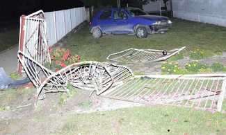 Wjechała fordem w ogrodzenie. Przez psa?