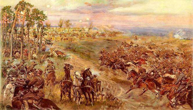 Bitwa pod Komarowem. Tryptyk Jerzego Kossaka Rozgromienie konnej armii Budionnego 31 sierpnia 1920 roku
