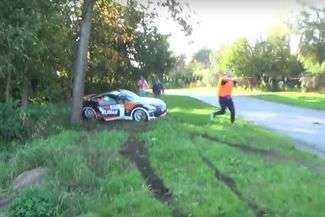 Rajd Nadwiślański: Moment wypadku jednej z załóg