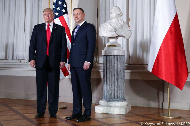 Andrzej Duda i Donald Trump podczas spotkania w Warszawie