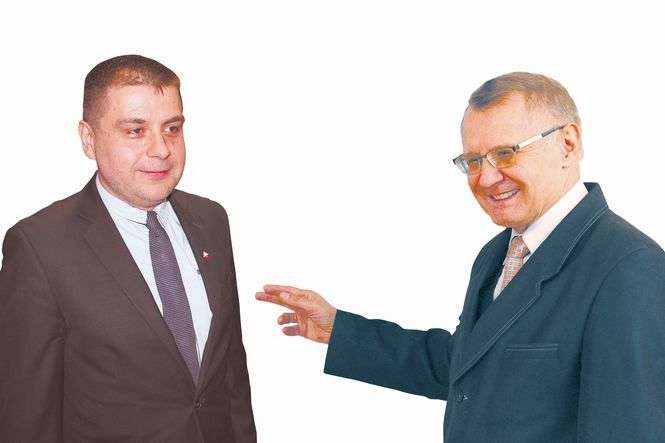 Radny Paweł Maj i prezydent Janusz Grobel