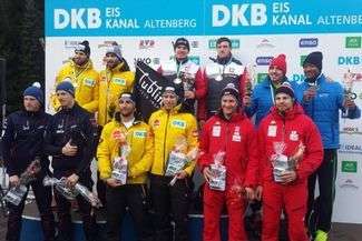 Historyczne podium polskich bobsleistów