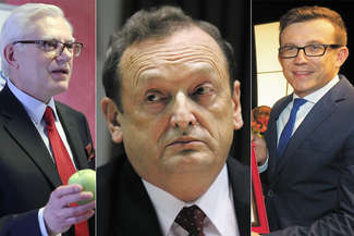 Od lewej: senator Andrzej Stanisławek, senator Józef Zając, prezydent Zamościa Andrzej Wnuk
