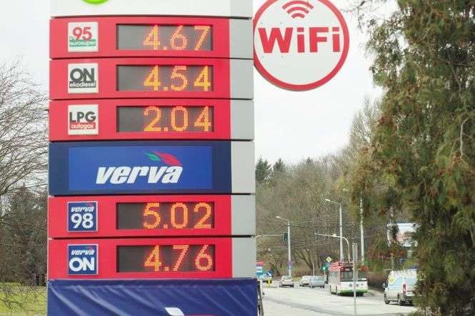 Popularna benzyna 95 kosztuje dziś ok. 4,67 zł za litr