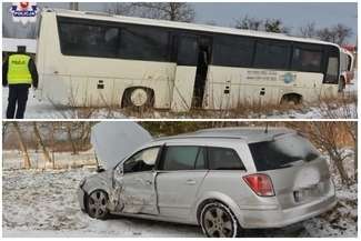 Dzieci jechały do szkoły. W autobus uderzył samochód
