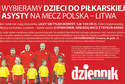 Wybierz dzieci do piłkarskiej asysty na mecz Polska - Litwa [zdjęcia]