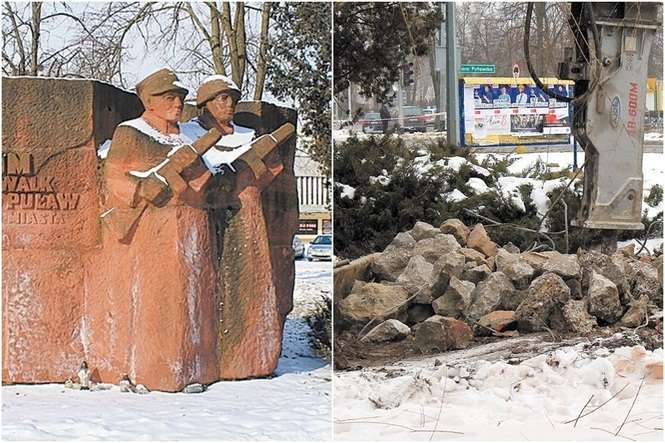Odsłonięty w 1987 roku pomnik mieszkańcy Puław nazywali Bolkiem i Lolkiem. Monument zburzono na początku ubiegłego tygodnia