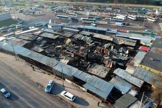 Lublin: Ogromny pożar targu przy ulicy Ruskiej [zdjęcia, wideo]