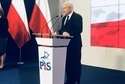 Jarosław Kaczyński podczas dzisiejszej konferencji prasowej